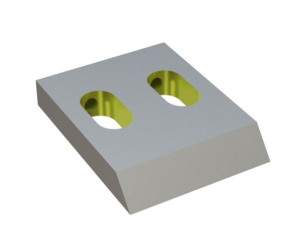 Cuchilla rotor 50x65x10, StandardCut, 2 ranuras, filo 40°, 2xM8 roscas, versión W para Zerma | AMIS 