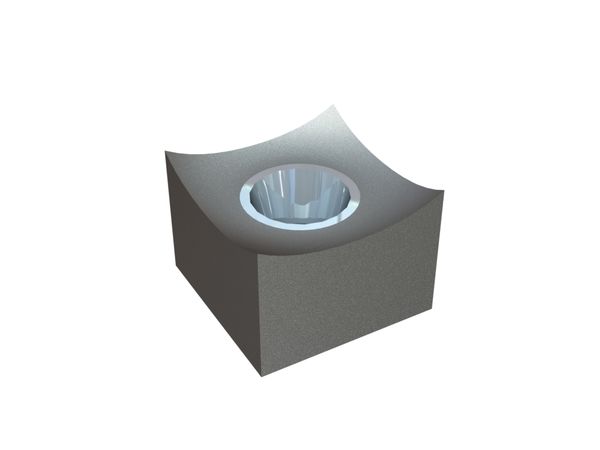 Cutting crown 30x30x22 PremiumCut, 1 countersunk hole, X version 