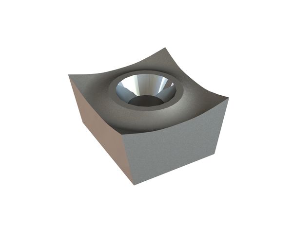 Cutting crown with clearance angle 50x50x28 Premium Line, countersunk hole on one side, X version for Lindner Recyclingtech 