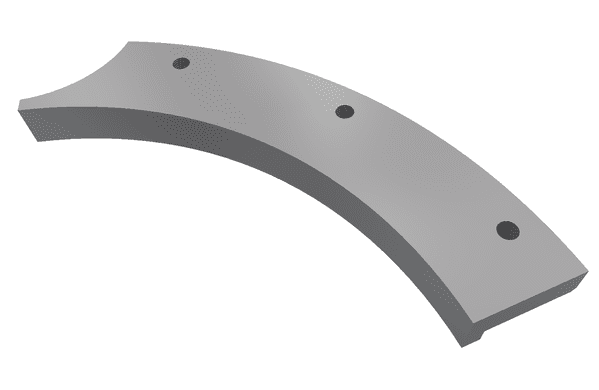 Deflector bottom left Rotor - side wall hardened for Vecoplan LLC (Retech) 