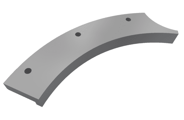 Deflector bottom right rotor - sidewall hardened for Vecoplan LLC (Retech) 