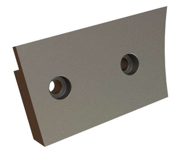 Deflector derecho 141x78x30, 2 taladros avellanados para MeWa | Ehehalt | Andritz MeWa | THM Recycling Mewa UG 1000