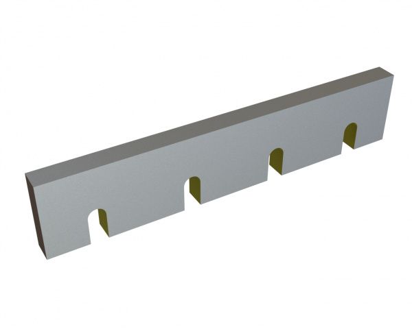 Deflector wedge 485x100x28 StandardCut, 4 slots, 3xM16 threads, X version for Herbold Meckesheim USA - Resource Recycling Systems Inc. Herbold SMS 80/100