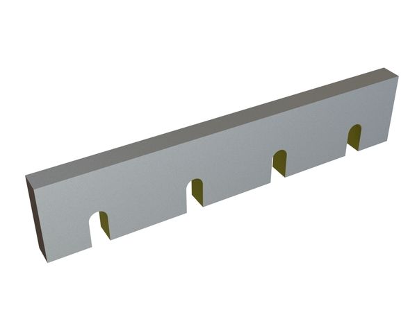 Deflector wedge 485x100x28 StandardCut, 4 slots, 3xM16, Y version for Herbold Meckesheim GmbH 