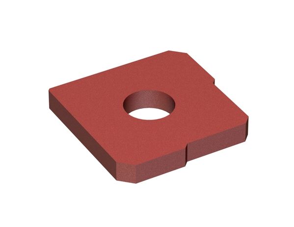 Distanzplatte 140x140x20 1 Bohrung, Hardox für MeWa | Ehehalt | Andritz MeWa | THM Recycling Alpha Cutter 2200 L