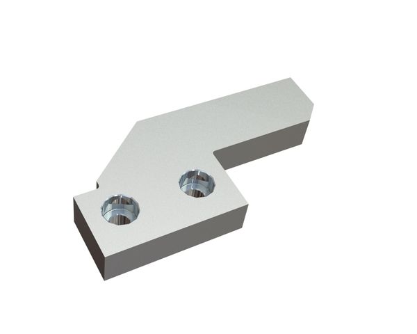 Elemento terminale destro, 152x73x20, 2 fori svasati, versione B1 per Adelmann Umwelt GmbH 