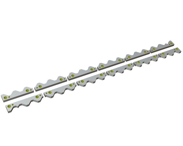Gegenmesser 12-tlg. 2x2078x75x29 Premium Line, 2x12 Sackbohrungen, 2x12 M16, X-Variante für Vecoplan 