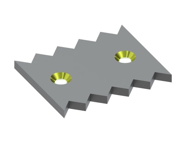 Gegenmesser 200x160x15 Eco Line, 2 beidseitige konische Bohrungen, 10 Zahnkerben für Weima Maschinenbau GmbH 