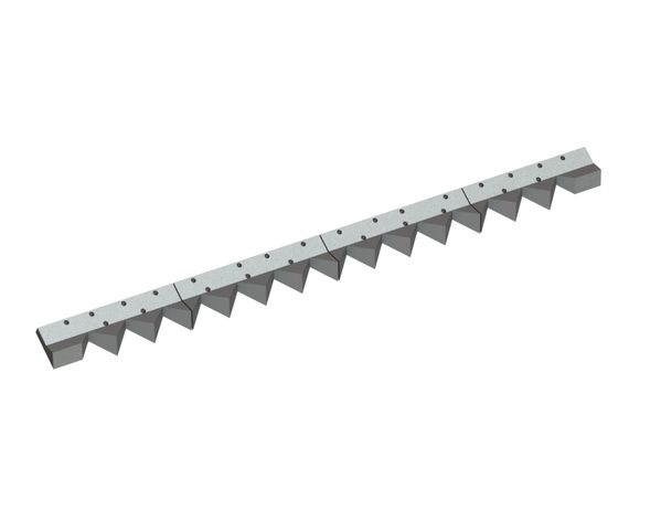 Gegenmesser 4-teilig Satz 2493x200x81/39, 14 Zahnkerben, 28xM24 für Zeno Zerkleinerungsmaschinen 