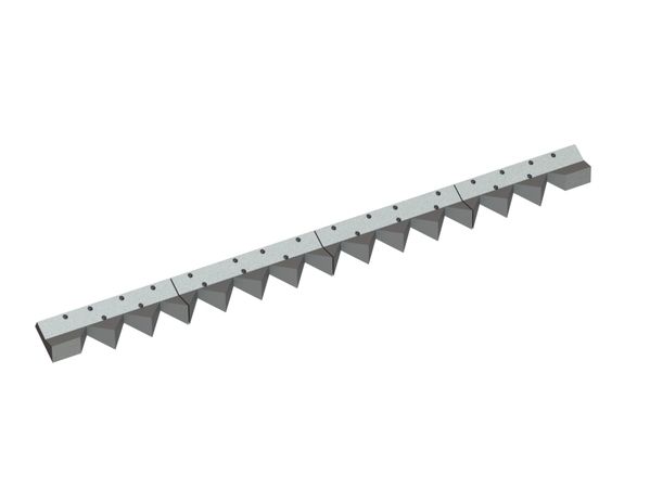 Gegenmesser 4-tlg. 2493x200x81/39, Premium Line, 14 Zahnkerben, 28x M24 Gewinde für Zeno Zerkleinerungsmaschinen 