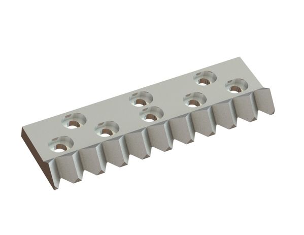 Gegenmesser 440x127x39, Premium Line, 8 Langlöcher, 10 Zahnkerben, X-Variante 
