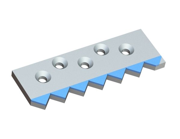 Gegenmesser links 389x135x21, Hybrid Line 5x Senkbohrungen, HM-Qualität = H4 für Weima Maschinenbau GmbH 