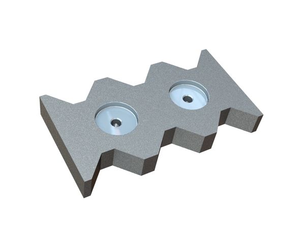 Gegenmesser mitte 285x155x38 Premium Line Ausführung 80, W-Variante für Vecoplan Vecoplan VEZ