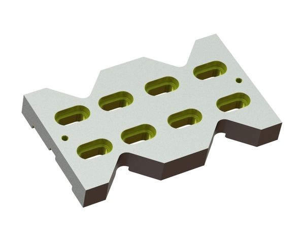 Gegenmesser mitte 380x225x45 Eco Line 8 LL, Senkbohrung 22x52, B1-Variante für Zeno Zerkleinerungsmaschinen 