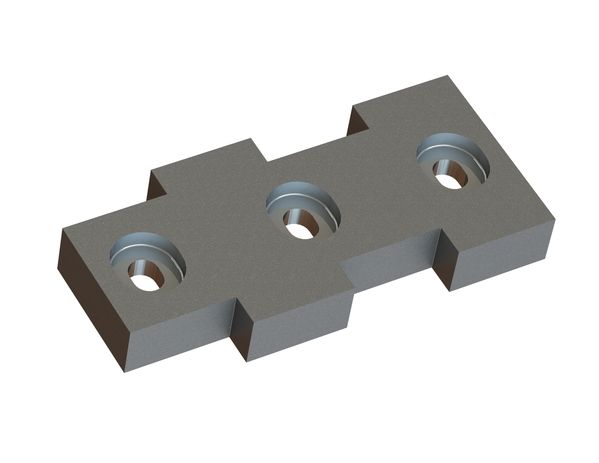 Gegenmesser Mitte 382x176x50, Premium Line, 3 Langlöcher, X-Variante für Andritz ADuro P / FRX 3000