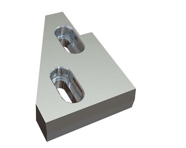 Gegenmesser rechts 245x168x50, Premium Line, 2 Langlöcher, W8-Version für Eldan Recycling Eldan Super Chopper SC 1412