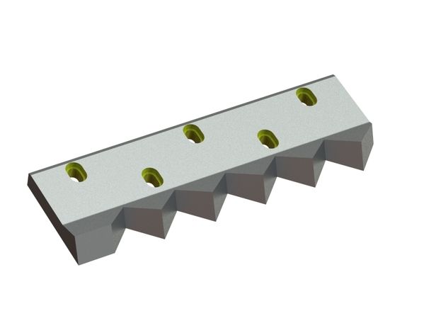 Gegenmesser rechts 399x130x34 Eco Line 5 LL, 5 Zahnkerben, B1-Variante für Zeno Zerkleinerungsmaschinen 