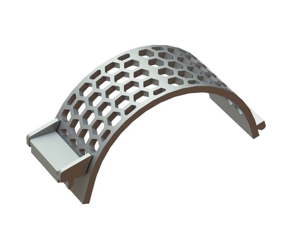 Griglia con larghezza 340 largo, spessore t=30 foro esagonale SW60, ponticello 17 per Lindner Recyclingtech 