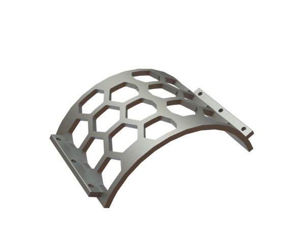 Griglia con larghezza 530 , spessore t= 25 foro esagonale, tagliente 130, ponticello 25.5 per Lindner Recyclingtech Lindner Jupiter