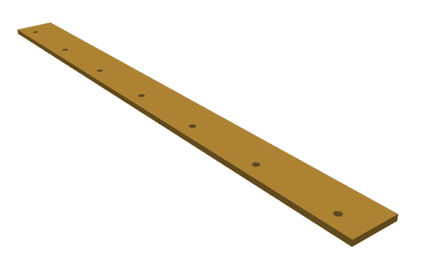 Guide rail for slide guide front, 7 holes for Vecoplan LLC (Retech) Vecoplan VAZ 160/200