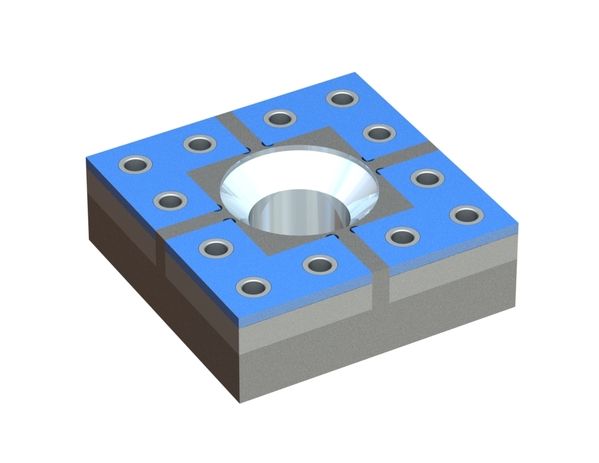 Jeu de couteaux 145x145x47 Hybrid Line, couronnes carbure amovibles, qualité carbure = H3 pour Lindner Recyclingtech 