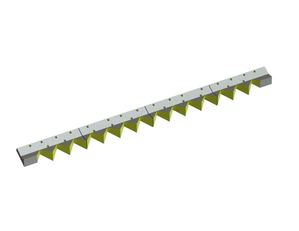 Juego de contracuchillas de 4 piezas 2493x200x81/39, 14 muescas dentadas, 28xM24 para Zeno Zerkleinerungsmaschinen 
