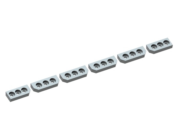 Juego de cuchillas inferior de 6 piezas 944x60x25, Primus Line, 18 taladros avellanados, filo 75° para Austropressen | Roither Maschinenbau GmbH 