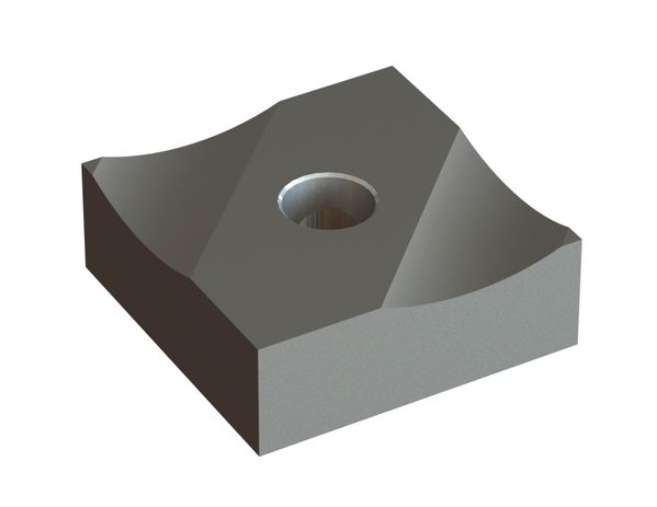 Knife 108x108x38 Premium Line 4 fitting holes, 2xM30 thread, X-version 