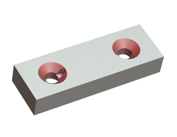 Knife 172x57x28 Premium Line, 2 double-sided countersunk holes for Lindner Recyclingtech 
