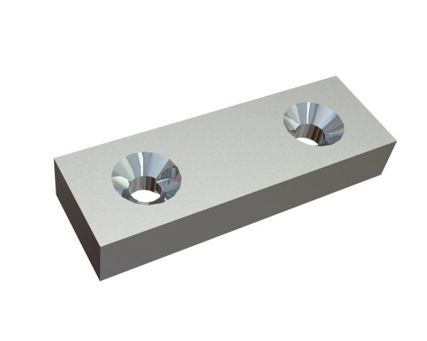 Knife 172x57x28 Premium Line, 2 double-sided countersunk holes, W version for Lindner Recyclingtech Lindner Komet HP