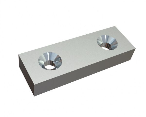 Knife 172x57x28 Premium Line, 2 double-sided countersunk holes, Y version for Lindner Recyclingtech Lindner Jupiter