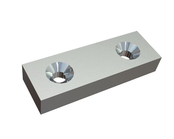 Knife 172x57x28, Premium Line, 2x double-sided countersunk hole, X version for Lindner Recyclingtech Lindner Jupiter