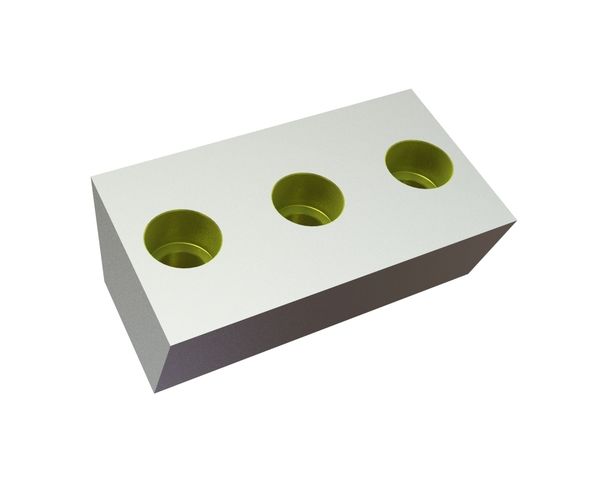 Knife 180/175x99x57 Eco Line, 3 countersunk holes, cutting edge 75°, Y version for Herbold Meckesheim GmbH Herbold HGM 60/145