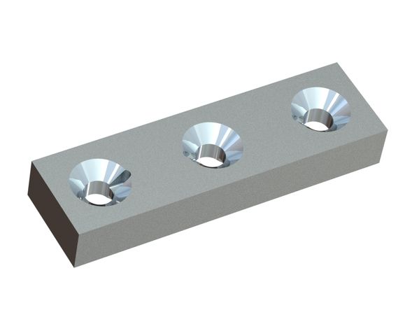 Knife 195x56x28 PremiumCut, 3 countersunk holes on both sides for M16, X version for Andritz ADuro 2400 S