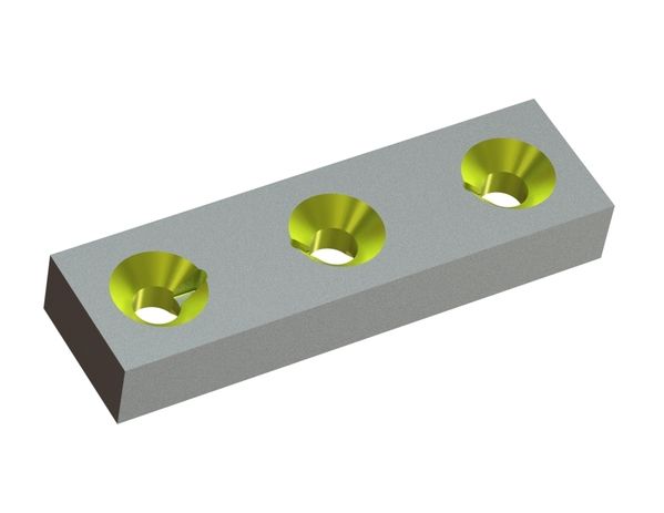 Knife 195x56x28 StandardCut, 3 countersunk holes on both sides, X version for Andritz ADuro 2400 S