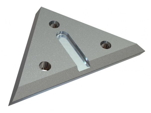 Knife 314x214x40 Eco Line 3 counter-sunk holes, double sided, W9-version for Eldan Recycling Eldan SC 1408