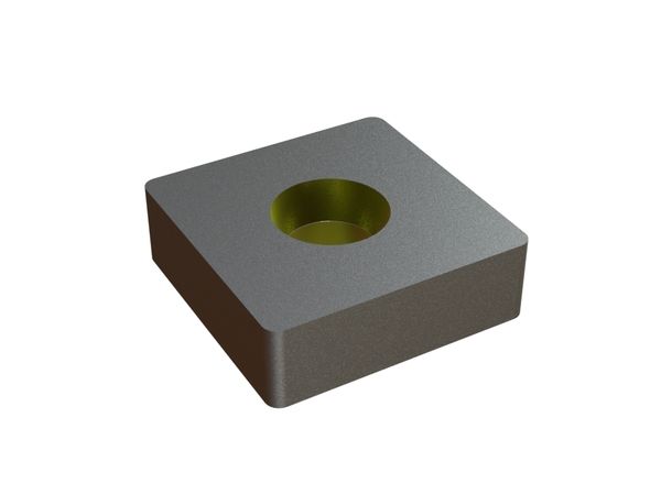Knife 38x38x12 StandardCut, countersunk hole on both sides, X version for Lindner Recyclingtech Mewa UG 1000