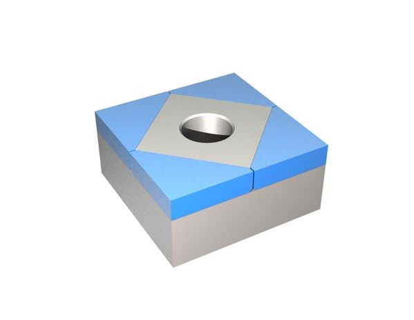 Knife 43x43x20 Hybrid Line, conical countersink, carbide grade = H4 for Lindner Recyclingtech 