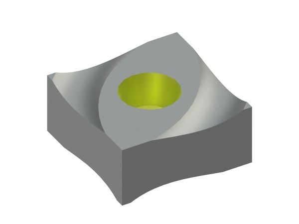 Knife 43x43x20, pointed corners, Eco Line, countersunk on both sides, W version for Lindner Recyclingtech 