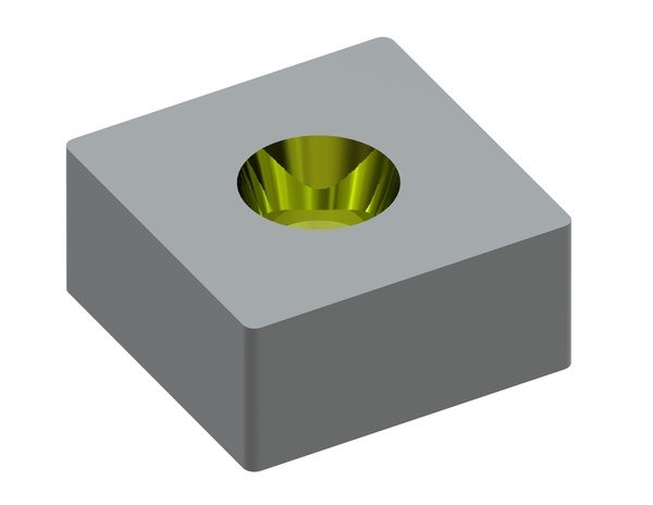Knife 43x43x20, rounded corners, StandardCut, countersunk on both sides, X version for Lindner Recyclingtech Lindner Antares 1600