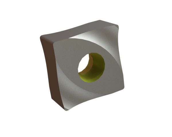 Knife 43x43x20, rounded corners, StandardCut, countersunk on both sides, X version for Lindner Recyclingtech Lindner Antares 1600