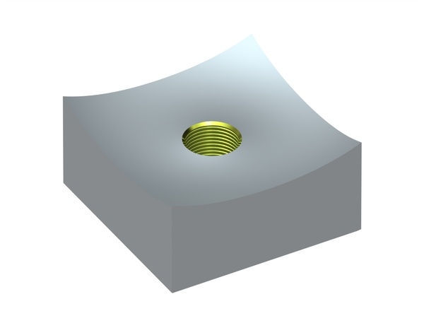 Knife 70x70x35, with concave radius, Eco Line, M20 thread, W version for Zeno Zerkleinerungsmaschinen 