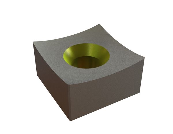 Knife 87x87x45 Eco Line, 1 countersunk hole, X version for Lindner Recyclingtech 