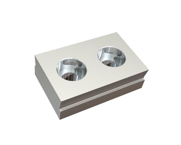 Knife 95x60x30 PremiumCut, 2 countersunk holes, cutting edge 80°, W version for Zeno Zerkleinerungsmaschinen 