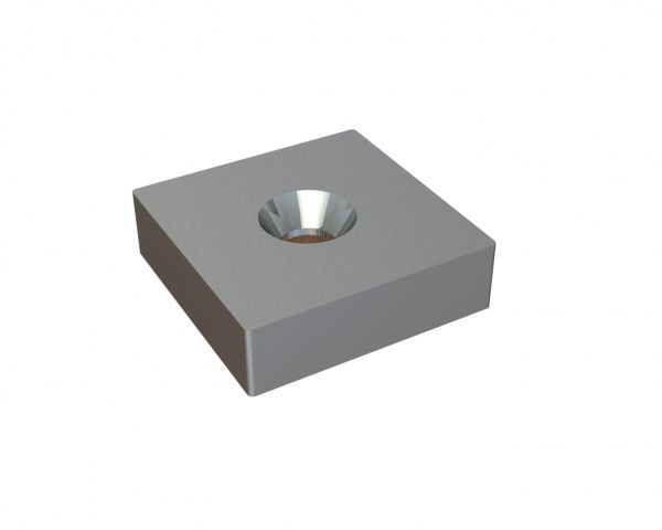Knife 95x95x27, rounded corners, PremiumCut, countersunk on both sides, X version for Lindner Recyclingtech Lindner Saturn 2500