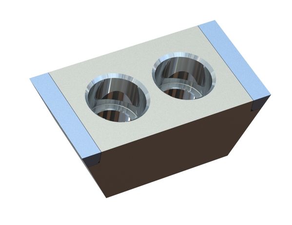 Knife 96x50x35, Hybrid Line, cutting edge 25°, carbide grade H5, 2 countersunk holes Ø19.5/Ø26 for Zeno Zerkleinerungsmaschinen 