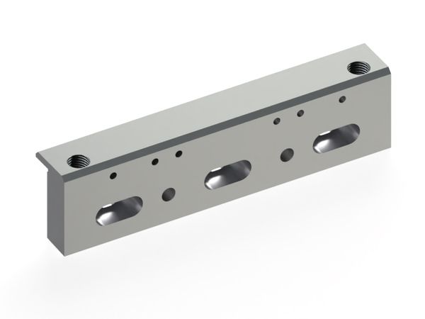 Knife holder 414x105x63, 3 slotted holes, 2xM16 for Vecoplan 