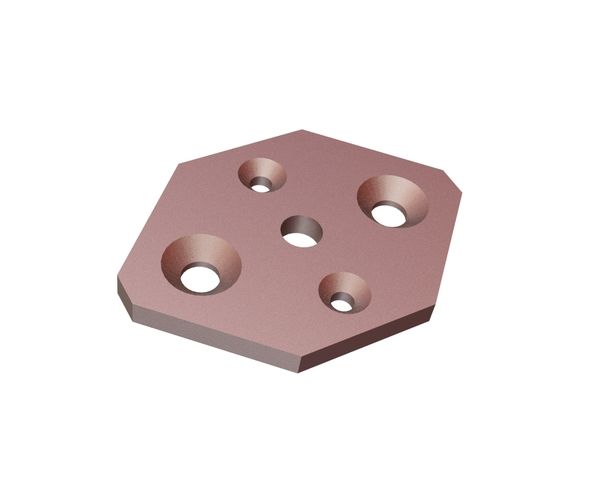 Knife holder-base plate 166x117x12 Hardox for Lindner Recyclingtech Lindner Meteor