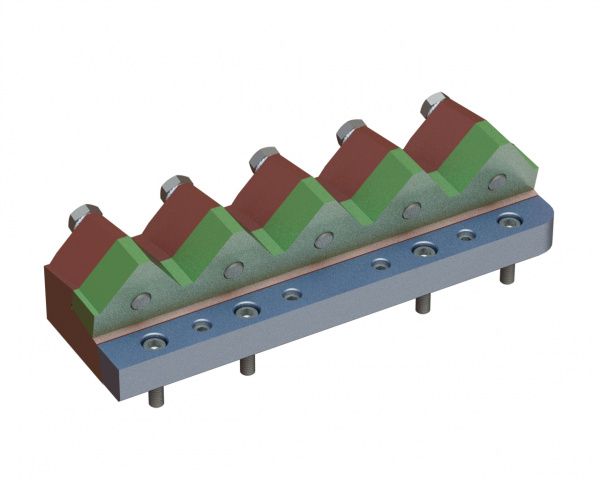 Knife holder rotor left 399x106x96 rotor knife t=35mm for Eldan Recycling Eldan TR 160