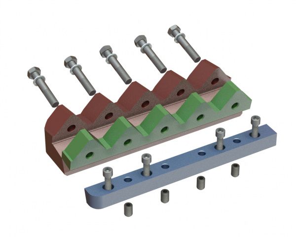 Knife holder rotor right 399x106x96 for Eldan MPR 200 HD